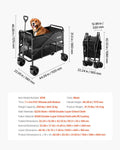 Double Decker Folding Wagon 400L Heavy Duty All-Terrain Wheels 450kg