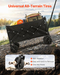 Collapsible Wagon 120L 225kg All-Terrain Wheels Heavy Duty Black