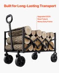Collapsible Wagon 120L 225kg All-Terrain Wheels Heavy Duty Black