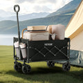 Collapsible Wagon 120L 225kg All-Terrain Wheels Heavy Duty Black