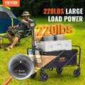 Collapsible Folding Wagon 220lbs Capacity All-Terrain Wheels Drink Holders
