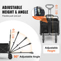 Collapsible Folding Wagon 220lbs Capacity All-Terrain Wheels Drink Holders