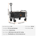 Collapsible Folding Wagon 220lbs Capacity All-Terrain Wheels Drink Holders