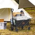 Collapsible Folding Wagon 220lbs Capacity All-Terrain Wheels Drink Holders