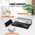 Binding Machine, Comb Binding Machine 21-Holes Binding 450 Sheets, Book Binder Machine with 100 PCS 3/8'' Comb Binding Spines, for Letter Size, A4, A5