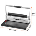 Coil Spiral Binding Machine, Manual Book Maker 34-Holes Binding 120 Sheets, Punch Binder with Adjustable 3/16