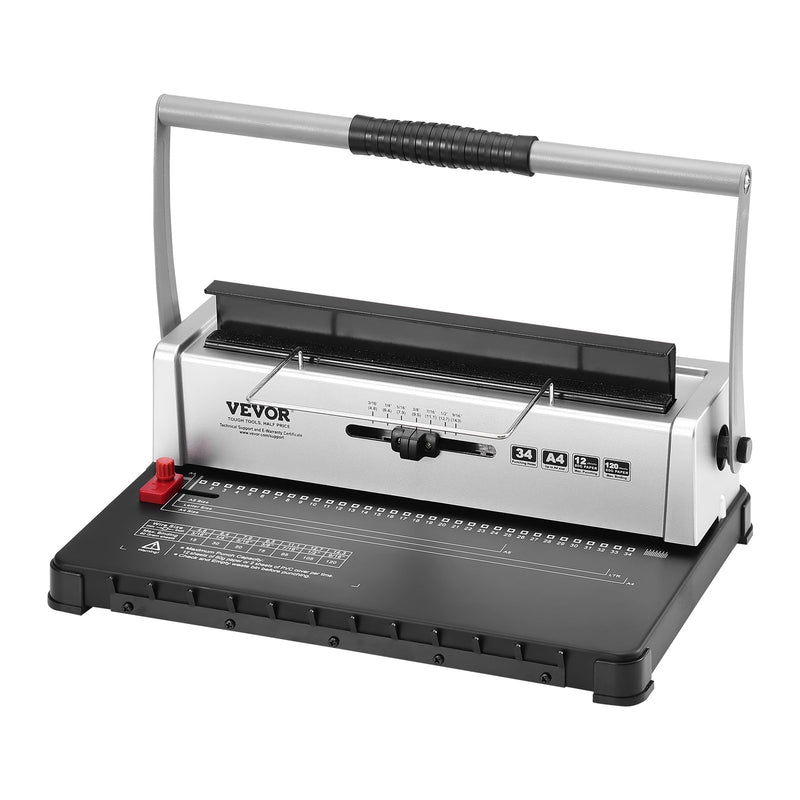 Coil Spiral Binding Machine 34-Hole Manual Book Maker A4 A5