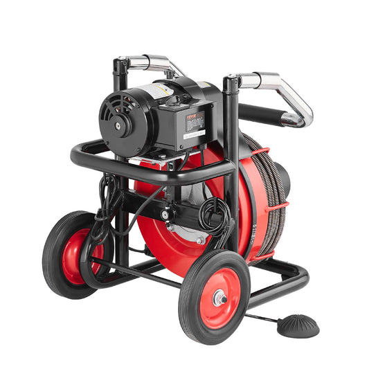 Drain Cleaner Machine Electric Auger 100FT 3/8IN Auto Feed