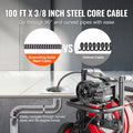 Drain Cleaner Machine Electric Auger 100FT 3/8IN Auto Feed