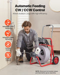 Drain Cleaner Machine 22m Sewer Snake Auger Portable 8 Cutters