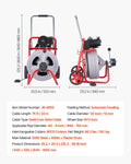 Drain Cleaner Machine 22m Sewer Snake Auger Portable 8 Cutters