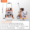 Drain Cleaner Machine 75ft 1/2in Auto Feed 8 Cutters Wheels