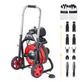 Drain Cleaner Machine 30m Sewer Snake Auger 13mm Auto Feed 8 Cutters