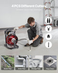 Drain Cleaner Machine 15m Sewer Snake Auger 8mm 4 Cutters