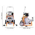Drain Cleaner Machine 100FT x 3/8 Inch, Auto Feed Sewer Snake Drain Auger on Wheels, Portable Drain Cleaning Machine with 8 Cutters & Air-activated Foot Switch for 2