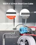 Drain Cleaner Machine 30m x 13mm Sewer Snake Auto Feed 8 Cutters