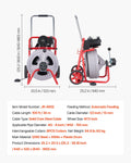 Drain Cleaner Machine 30m x 13mm Sewer Snake Auto Feed 8 Cutters