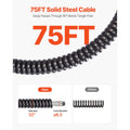 Drain Cleaner Machine 75FT x 1/2Inch, Auto Feed Sewer Snake Auger with 4 Cutter & Air-activated Foot Switch for 2