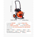 Drain Cleaner Machine 75FT x 1/2Inch, Auto Feed Sewer Snake Auger with 4 Cutter & Air-activated Foot Switch for 2