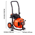 Drain Cleaner Machine 75FT x 1/2Inch, Auto Feed Sewer Snake Auger with 4 Cutter & Air-activated Foot Switch for 2