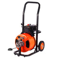 Drain Cleaner Machine 75FT x 1/2Inch, Auto Feed Sewer Snake Auger with 4 Cutter & Air-activated Foot Switch for 2
