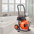 Drain Cleaner Machine 100ft Sewer Auger Auto Feed 4 Cutter 2-4