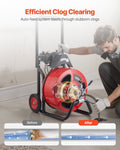 Drain Cleaner Machine 30m x 19mm Sewer Snake Auger Wheel