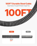 Drain Cleaner Machine 30m x 19mm Sewer Snake Auger Wheel