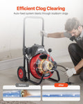 Drain Cleaner Machine 30m Auto Feed Sewer Snake Auger Wheels