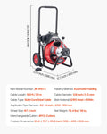 Drain Cleaner Machine 30m Auto Feed Sewer Snake Auger Wheels