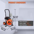 Electric Drain Auger 100ft x 3/8in Auto Feed Cleaner Machine