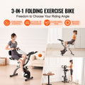 Folding Exercise Bike, Foldable Fitness Stationary Bike, Adjustable Magnetic Resistance Stationary Bike, Upright Indoor Cycling Bike for Home Gym Workout, Comfortable Seat Cushion, LCD Monitor