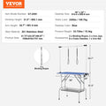 VEVOR Pet Grooming Table 915x610mm Foldable 150kg Small Medium Dogs