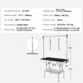 Pet Grooming Table Two Arms with Clamp, 117cm Dog Grooming Station, Foldable Pets Grooming Stand for Medium and Small Dogs, Free Two No Sit Haunch Holder with Grooming Loop, Bearing 149.7kg
