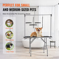 Pet Grooming Table 117cm Foldable Dog Stand Two Arms Clamp