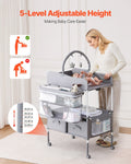 Artiss Baby Changing Table Foldable Portable with Drawers Grey
