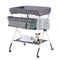 Foldable Baby Changing Table Adjustable Height Lockable Wheels Dark Gray