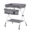 Foldable Baby Changing Table Adjustable Height Lockable Wheels Dark Gray