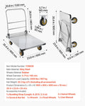 Platform Truck 900kg Capacity Heavy Duty Steel Flatbed Cart Swivel Wheels