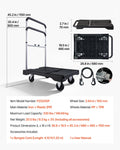Foldable Push Cart Dolly 150kg Capacity Swivel Wheels 680x495mm