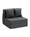 Folding Sofa Bed, 3-in-1 Foldable Couch Bed with 2 Pillows and Washable Cover, 25D High Density Memory Foam Convertible Sleeper Chair Bed, Futon Couch for Living Room, Bedroom, Dark Grey(Single)