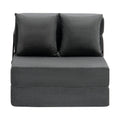 Folding Sofa Bed, 3-in-1 Foldable Couch Bed with 2 Pillows and Washable Cover, 25D High Density Memory Foam Convertible Sleeper Chair Bed, Futon Couch for Living Room, Bedroom, Dark Grey(SINGLE)