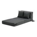 Folding Sofa Bed, 3-in-1 Foldable Couch Bed with 2 Pillows and Washable Cover, 25D High Density Memory Foam Convertible Sleeper Chair Bed, Futon Couch for Living Room, Bedroom, Dark Grey(SINGLE)