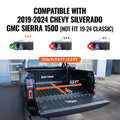 Tri-Fold Truck Bed Tonneau Cover, Compatible with 2019-2024 Chevy Silverado GMC Sierra 1500 (NOT FIT 19-24 Classic) 1775 mm Bed, Fit 1775 x 1608 mm Inside Bed, 181.4 kg Load Capacity, Black
