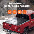 Tri-Fold Truck Bed Tonneau Cover, Compatible with 2019-2024 Chevy Silverado GMC Sierra 1500 (NOT FIT 19-24 Classic) 1775 mm Bed, Fit 1775 x 1608 mm Inside Bed, 181.4 kg Load Capacity, Black