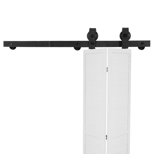 Bi-Folding Sliding Barn Door Hardware Track Kit, 36" Top Mount Track Kit, Slide Smoothly & Quietly, Heavy Duty, Easy to Install, Suitable for Two 16" Closet Pantry Laundry Doors (Not Included)