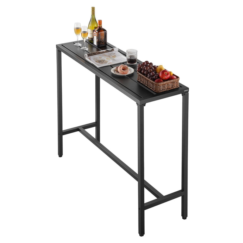 Outdoor Bar Table 120cm Rectangle Waterproof Metal Patio Counter
