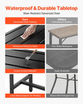 Outdoor Bar Table 120cm Rectangle Waterproof Metal Patio Counter