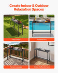 Outdoor Bar Table 120cm Rectangle Waterproof Metal Patio Counter