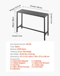 Outdoor Bar Table 120cm Rectangle Waterproof Metal Patio Counter